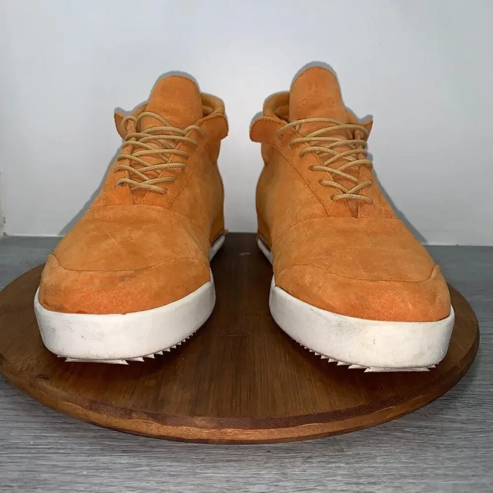 John Geiger 001 Orange Suede Sneakers Men’s Size 11 Shoes designer Made in USA - Picture 5 of 14